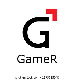 Gamer logo with initial G letter, simple logo icon for games company