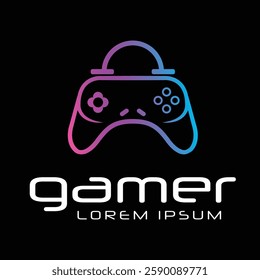 A gamer logo vector design with minimal web style.