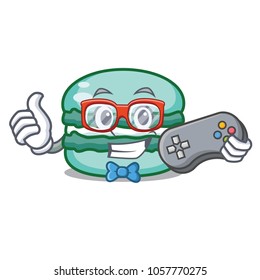 Gamer macaron character cartoon style