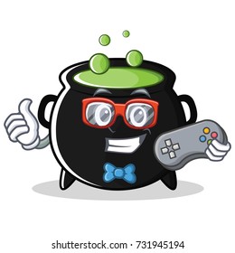 Gamer magic cauldron character cartoon