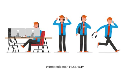 The gamer man character vector design no3