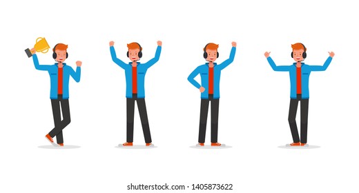 The gamer man character vector design