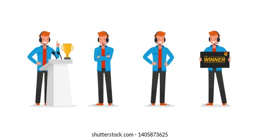 The gamer man character vector design no2