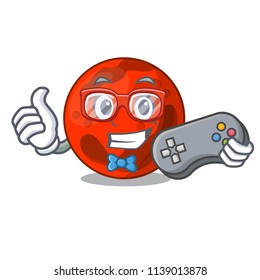 Gamer mars planet mascot cartoon