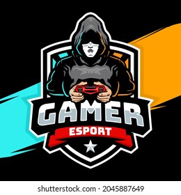 Gamer mascot logo design template