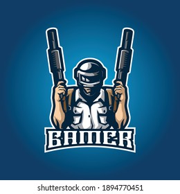 gamer mascot logo design vector with concept style for badge, emblem and tshirt printing. gamer illustration for esport team.