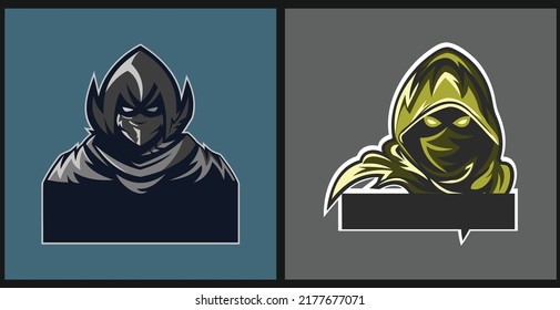 Gamer mascot logo design vector. Gamer illustration for sport team. Men in hood sweater vector illustration. Modern illustration concept style for badge.