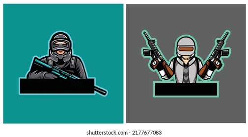 Gamer mascot logo design vector. Gamer illustration for sport team. Men in hood sweater vector illustration. Modern illustration concept style for badge.