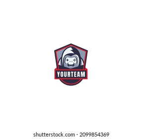 Diseño vectorial del logo de la mascota Gamer. Ilustración de los jugadores para el equipo deportivo. Dibujo vectorial del suéter del capó. Estilo de concepto de ilustración moderno para placa