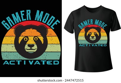 Gamer Mode Activated T Shirt Design for Gaming T Shirt