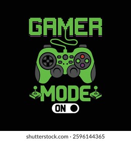 Gamer Mode On Video Games T-Shirt Design