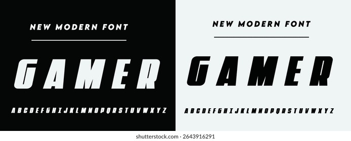 Gamer Modern logo beauty font alphabet. Typography elegant beautiful minimal luxury classic letter serif fonts fashion wedding vintage retro logos. vector illustration