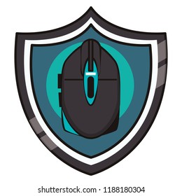 Gamer mouse device Shield emblem