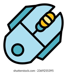 Gamer mouse icon outline vector. Sport electronic. Online pc color flat