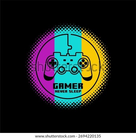 GAMER Never Sleep Typography tee shirt design vector illustration
