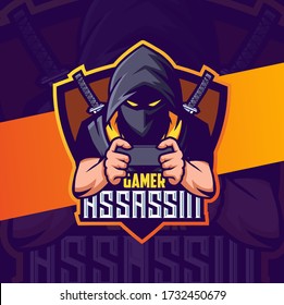 gamer ninja assassin mascot esport logo design