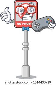 Gamer no camera isolated with the cartoon