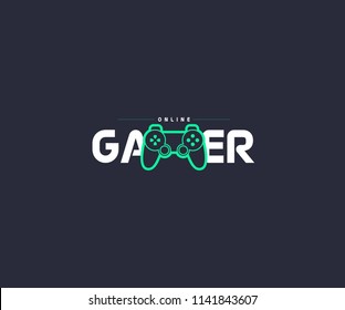 Gamer online design logo template