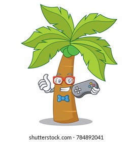 Gamer palm tree character cartoon