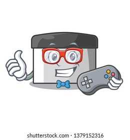 Gamer pastry scraper on wooden mascot table