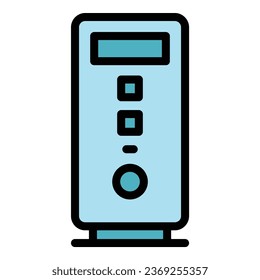Gamer pc icon outline vector. Online computer. Electronic controller color flat