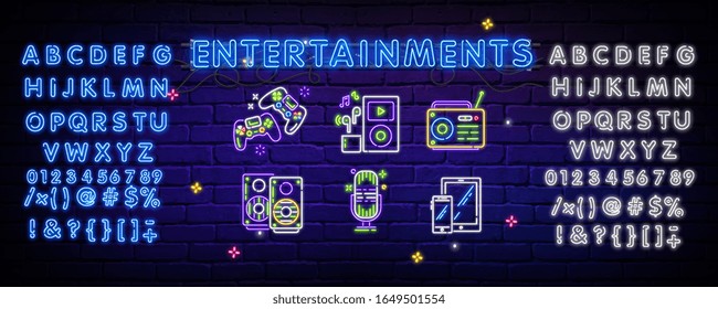 Gamer Play Win logo neon sign Vector logo design template. Game night logo in neon style, gamepad in hand, modern trend design, light banner, bright advertisement. Vector. Editing text neon sign