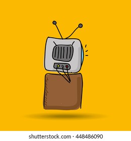 gamer playing in tv icon vector illustration