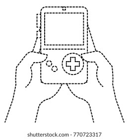 gamer with portable game video device