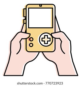 gamer with portable game video device