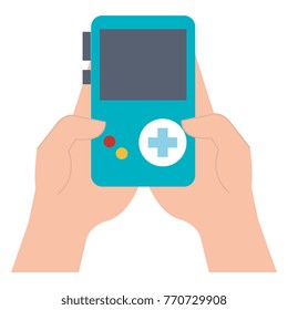 gamer with portable game video device