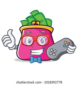 Gamer purse character cartoon style