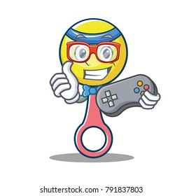 Gamer rattle toy mascot cartoon