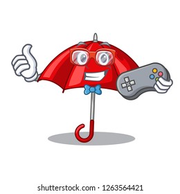 Gamer red umbrella lit up cartoon shape