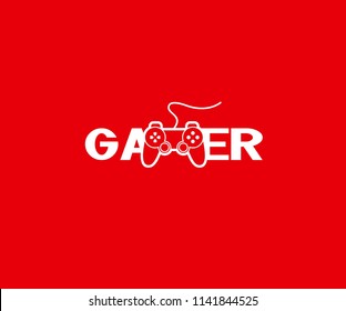 Gamer retro style logo design