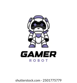 Vector de icono de logotipo de robot gamer