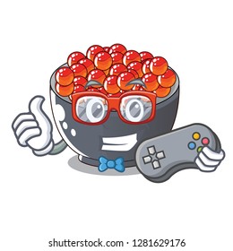 Gamer salmon roe character ready to eat