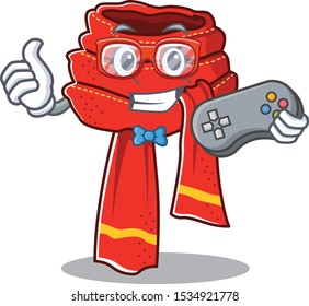 Gamer scarf cartoon with the character shape
