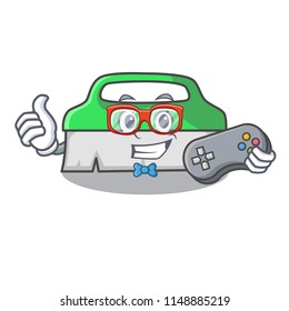 Gamer scrub brush mascot cartoon