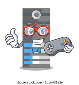 Gamer server data in the cartoon shape