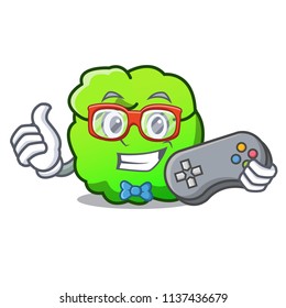 Gamer shrub mascot cartoon style