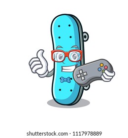 Gamer skateboard mascot cartoon style