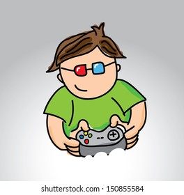 gamer sketch over gray background vector illustration