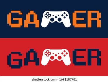 gamer slogan vector graphic design