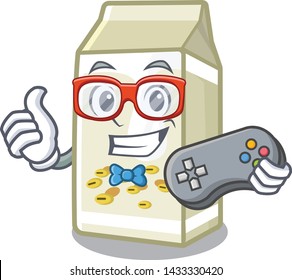 Gamer soy milk in the mascot shape