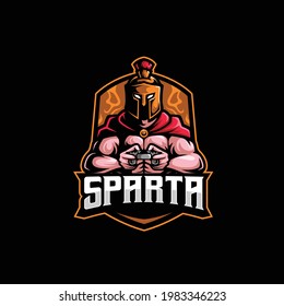 Gamer Sparta Mascot Gaming Esport Logo Template