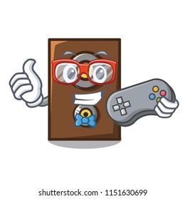 Gamer speaker mascot cartoon style