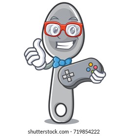 Gamer spoon character cartoon style