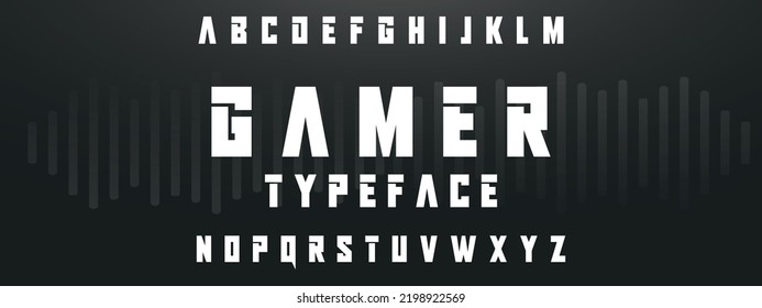 GAMER Sports minimal tech font letter set. Luxury vector typeface for company. Modern gaming fonts logo design.