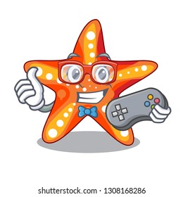 Gamer starfish isolated with in the cartoons