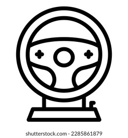 Gamer steering wheel icon outline vector. Sport game. Online challenge